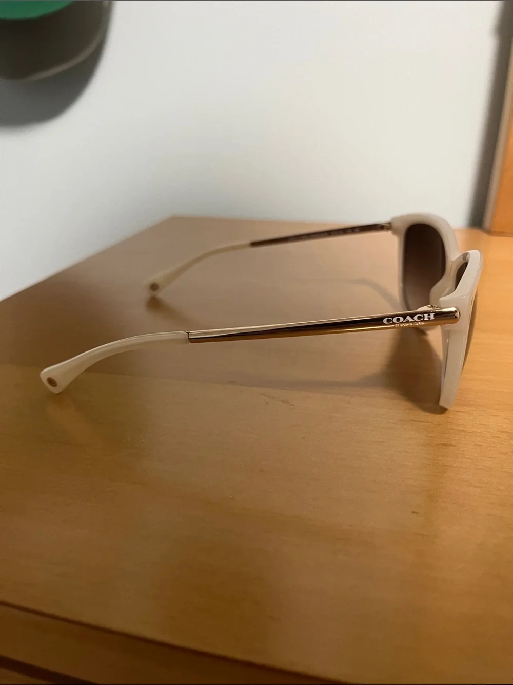 Coach Cream Frame Sunglasses with Brown Gradient Lenses